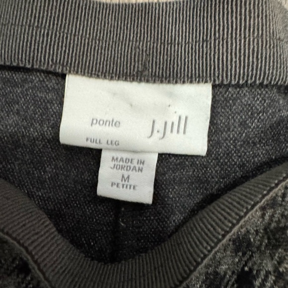J. Jill Pants Womens Petite Ponte Full Leg Checked Pull On Stretch - Picture 2 of 6
